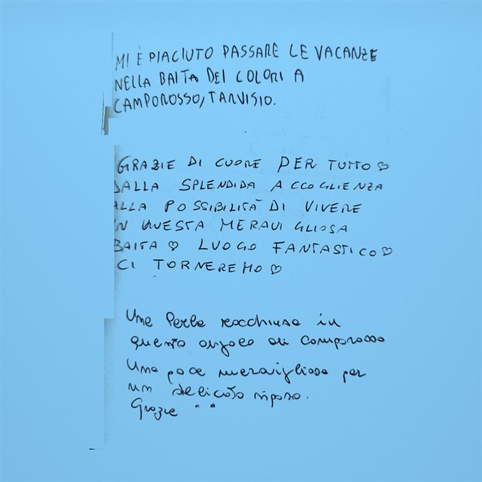 Messaggio nel libro delle presenze, agosto 2023