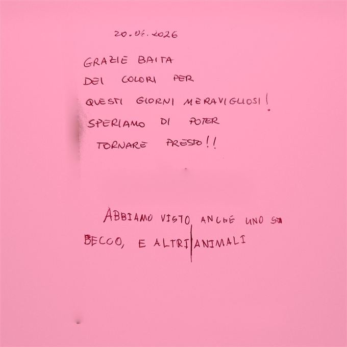Messaggio nel libro delle presenze, 20 giugno 2026
