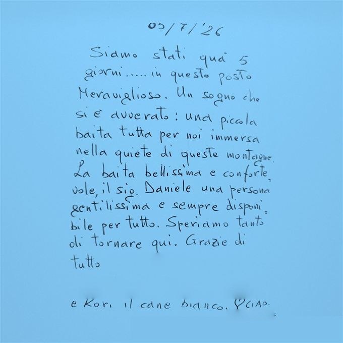 Messaggio nel libro delle presenze, 5 luglio 2026